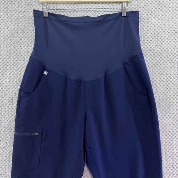 Figs Scrubs Pants Womens L Maternity Blue Joggers Technical Collection Medical - Picture 2 of 14